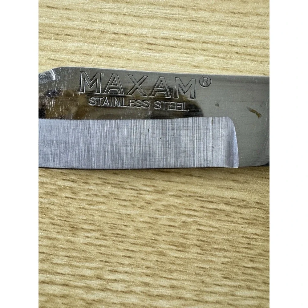 Vintage Maxam Japan Stainless Steel Paring Knife Full Tang Wood Handle 7